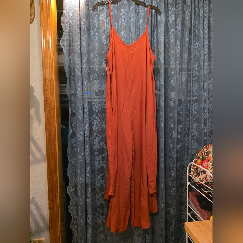 NWT Rust Orange Maxi Wide Leg Jumper